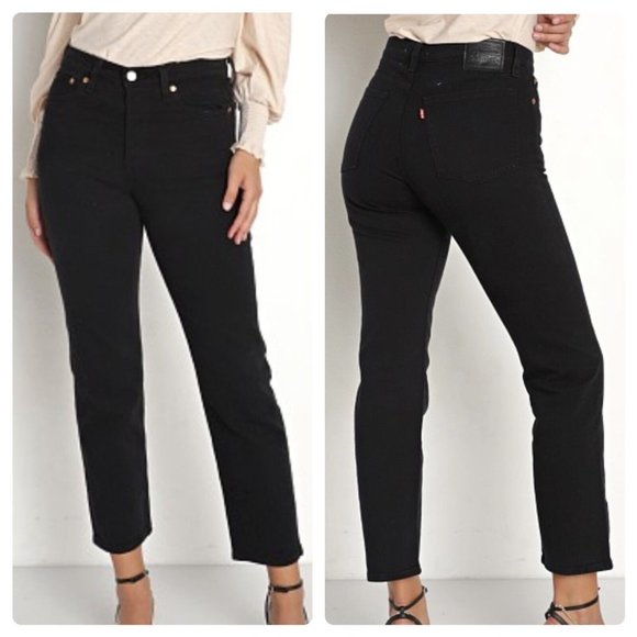 Levi's Denim - Levi's Wedgie Straight High Rise Button-Fly Jeans in Black Heart Womens sz 27